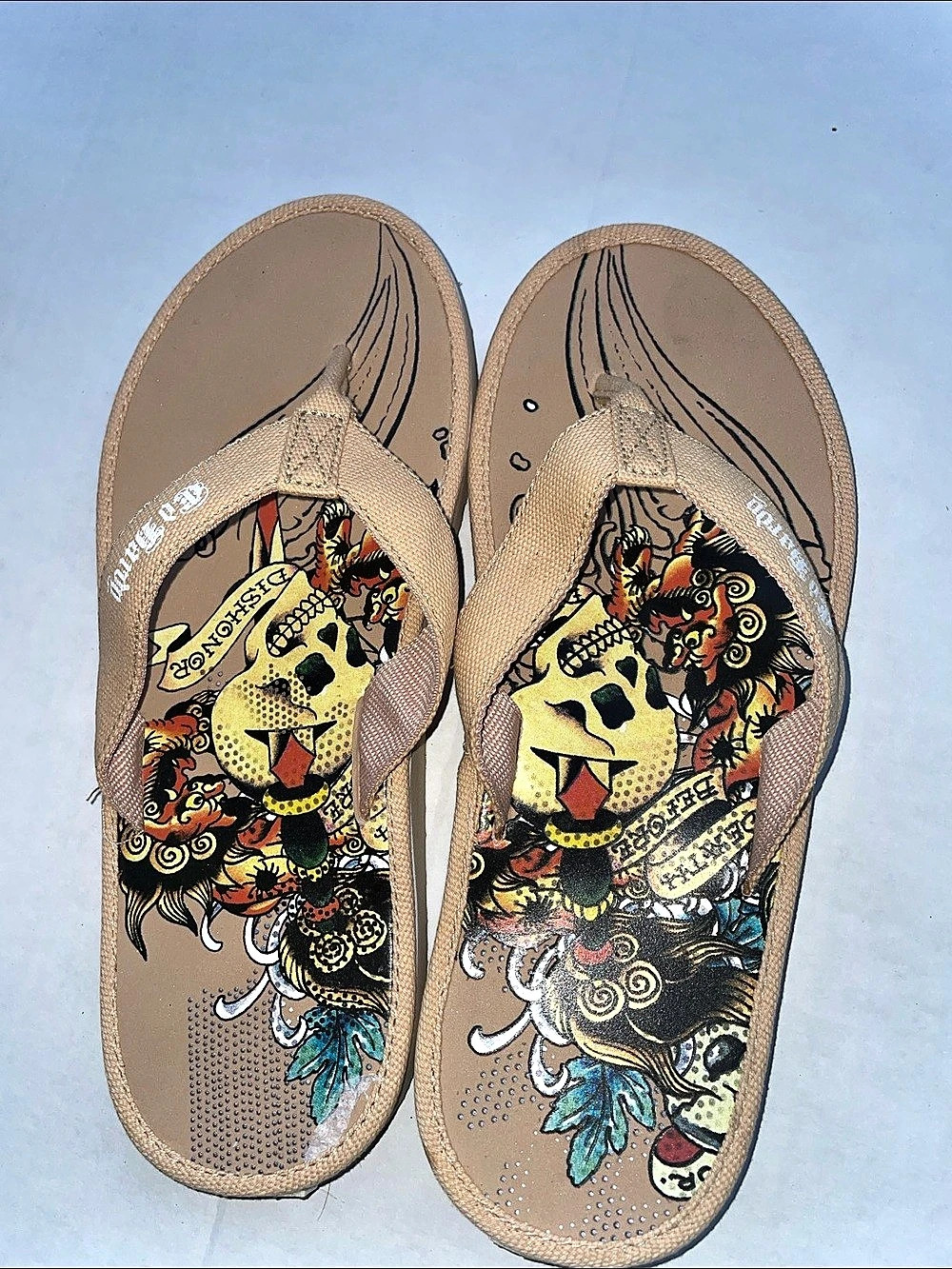 Ed Hardy Animal Print Sandals US 7
